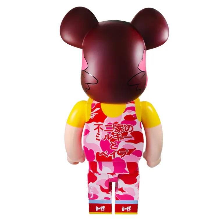 1000% Bearbrick BAPE × Pekochan (Pink)