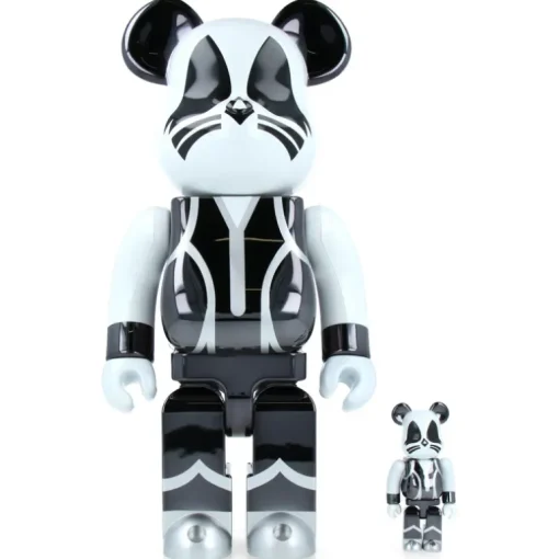 100% & 400% Bearbrick Kiss Catman Chrome Ver. - Art Juguete