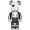 1000% Bearbrick Kiss Star Child Chrome Ver.