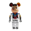 1000% Bearbrick Manekineko Pekochan Good Luck - Silver Plated