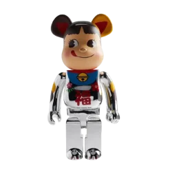 1000% Bearbrick Manekineko Pekochan Good Luck - Silver Plated