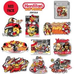 Hentitan and Friends - Red Sticker Pack
